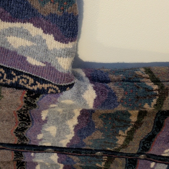 VINTAGE ICELANDIC DESIGN wool cardigan - size xl - Picture 6 of 13